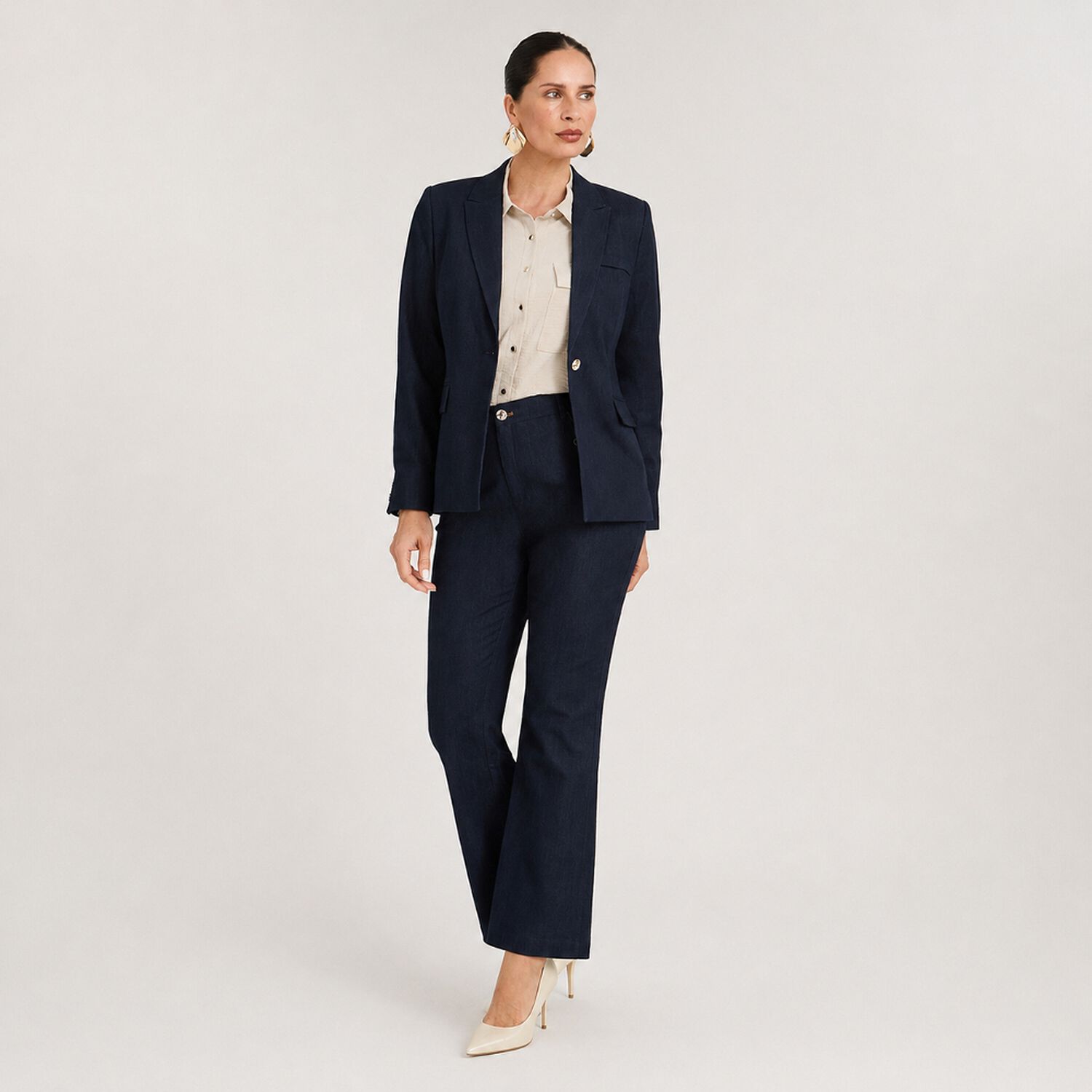 Blazer Cuello Solapa Mujer Lorenzo Di Pontti image number 1.0