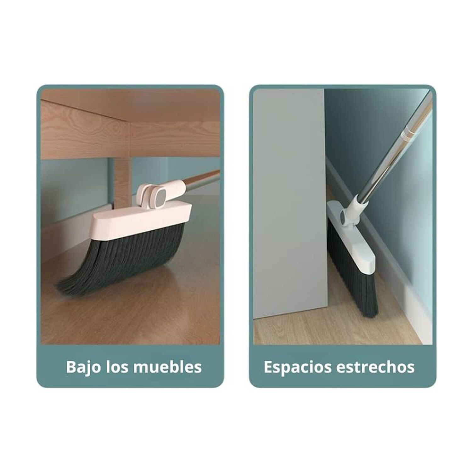 Set Escoba Y Pala Con Dientes Plegable Gira 180 Grados image number 2.0