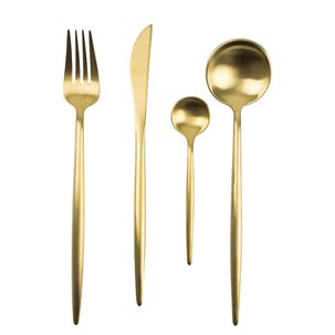 Set De Cubiertos 16 Piezas Dorado Acero Inoxidable 18/10