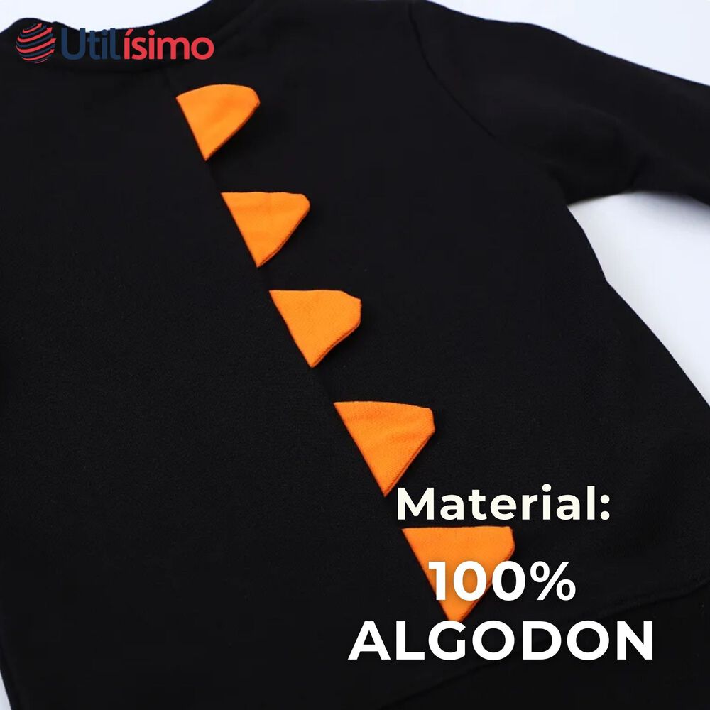 Poler&oacute;n Ni&ntilde;o Manga Larga 100% Algod&oacute;n Negro Dinosaurios image number 4.0