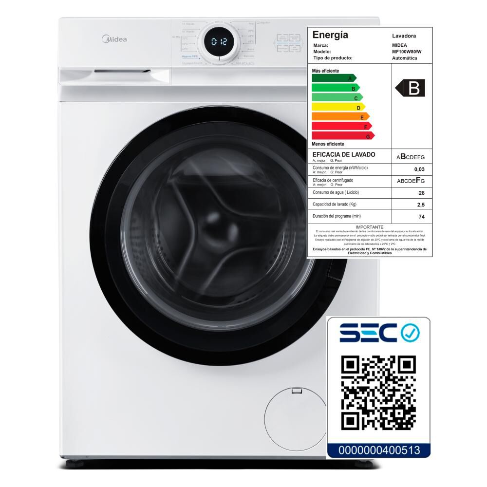 Lavadora Midea MF100W80/W / 8 Kg image number 10.0