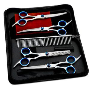 Set De Tijeras Peluquería Canina Perros Corta Pelo 4 Tijeras