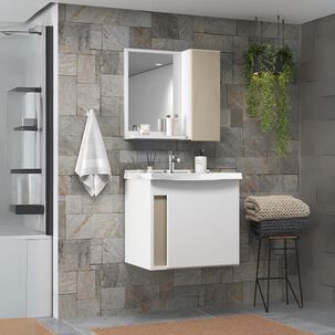 Mueble Baño Vanitorio+espejo Paris Nogal Home Mobili