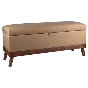 Banqueta Con Ba&uacute;l Incy Beige Omega 120x40x50 Cm M&aacute;xima Design