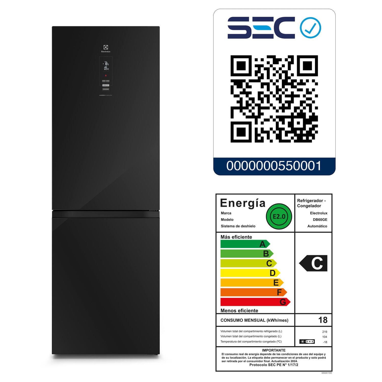 Refrigerador 323l No Frost Bottom Freezer Db60ge Negro image number 9.0