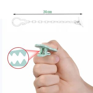 Porta Chupete Clip Plastico Cadena Afirmador Colgante
