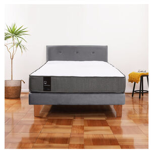 Cama Europea Zen Best 1.5 Plaza Tela Velvet Gris + Respaldo