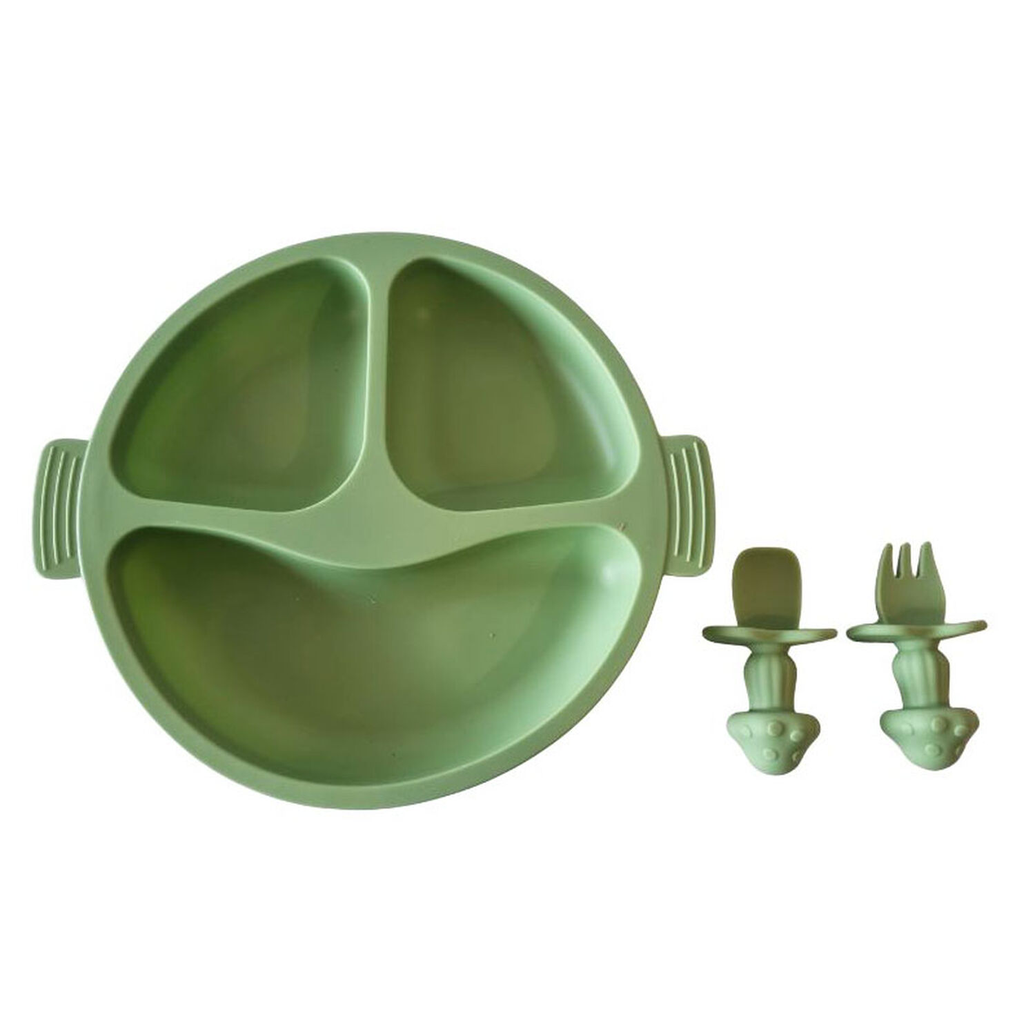 Set Plato + Servicios Silicona Bebe Vajilla De Aprendizaje image number 1.0