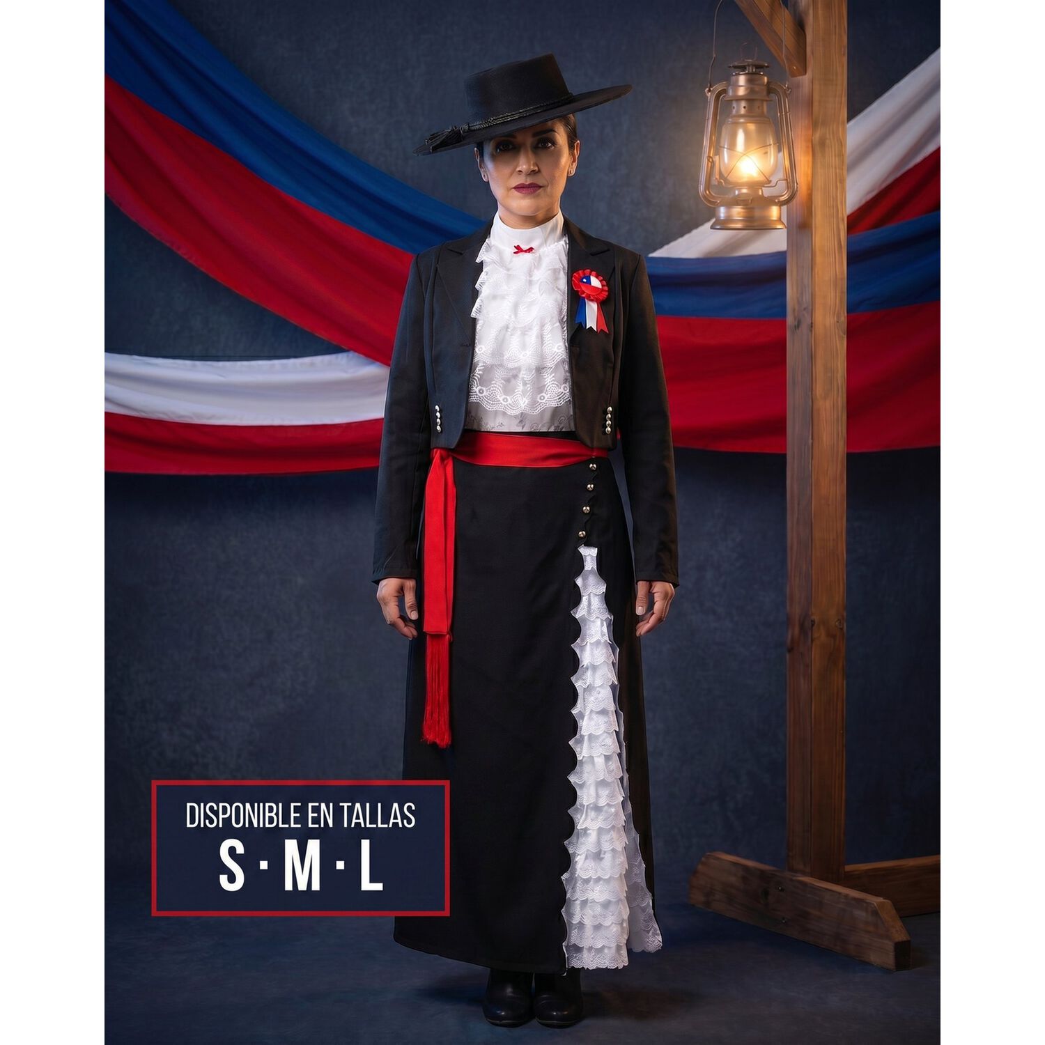Traje Huasa Elegante Mujer Adulto Tradicional image number 3.0
