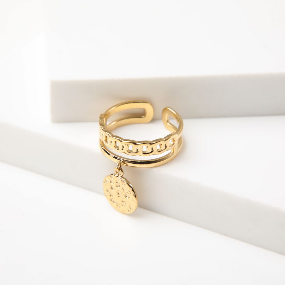 Anillo 19v69 Dorado Mujer Str193 image number 0.0