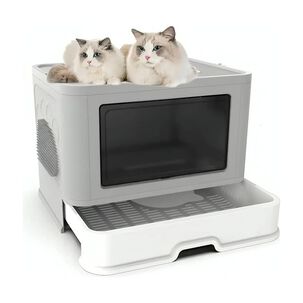 Arenero Cerrado Gatos Cupula Ba&ntilde;o Sanitario Xl Base Movil