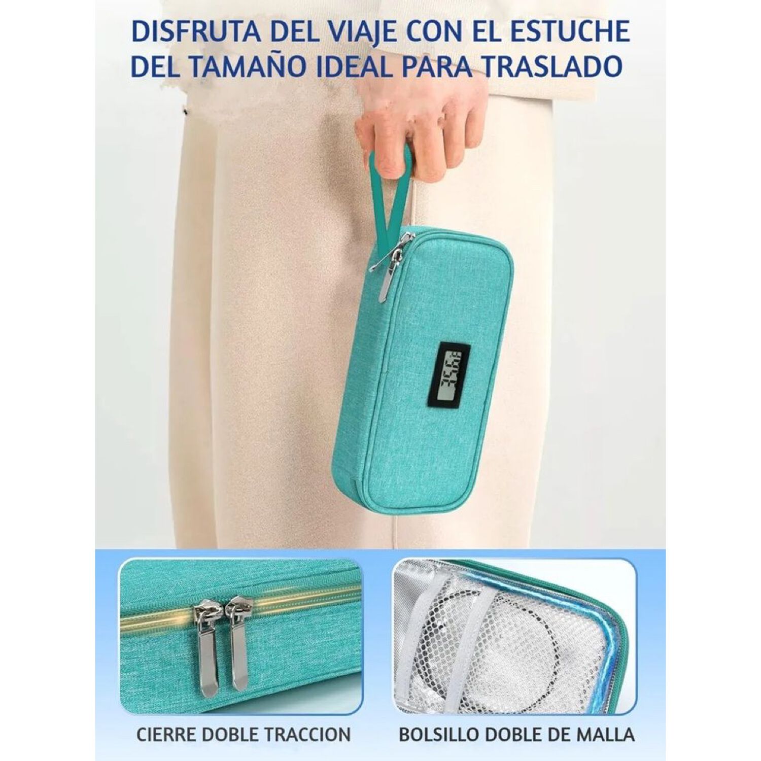 Bolso Estuche De Viaje Cooler Porta Insulina Diab&eacute;ticos Oneder Tela Verde image number 4.0