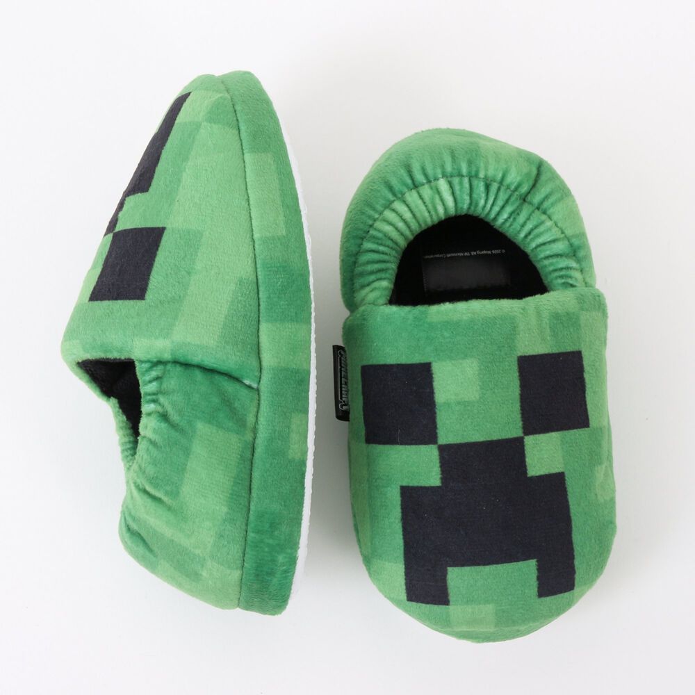 Pantufla Ni&ntilde;o Creeper Face Verde Minecraft image number 4.0