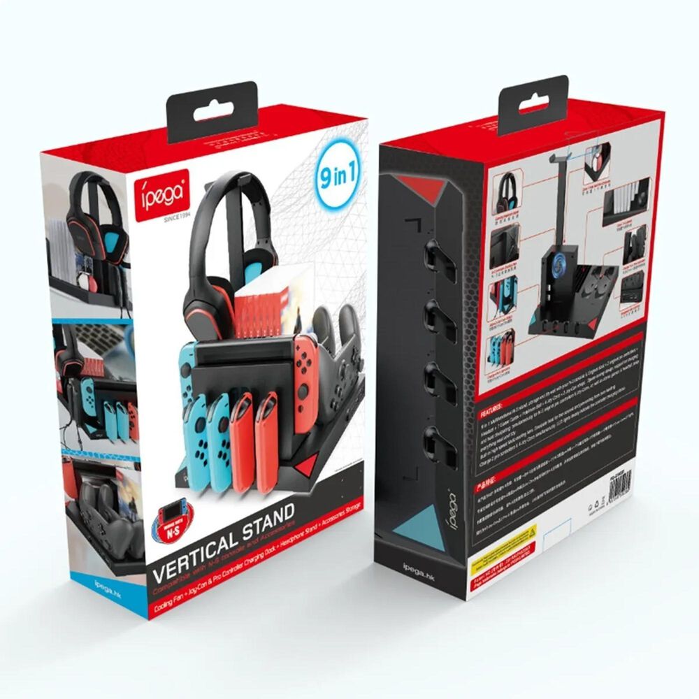 Base Cargador Soporte Vertical Para Nintendo Switch 9 En 1 image number 2.0