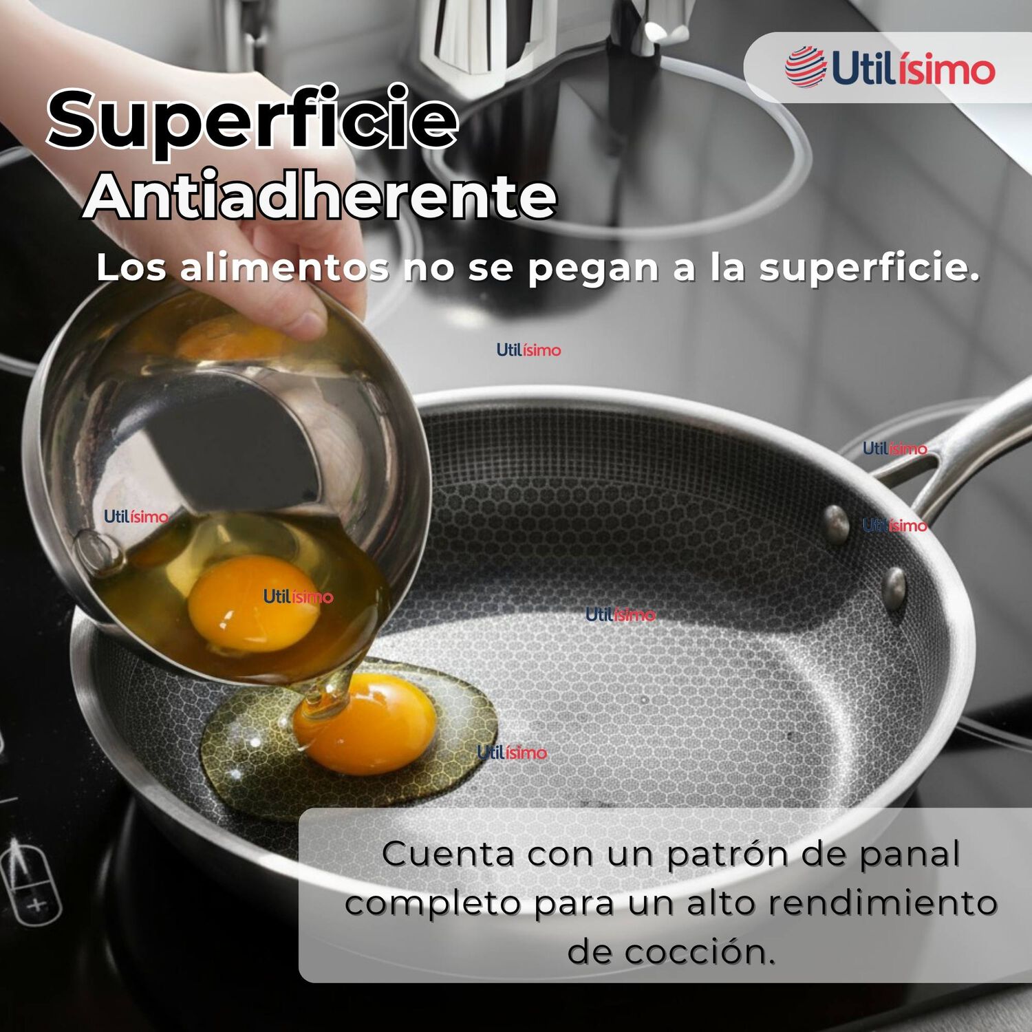 Sart&eacute;n Acero Inoxidable Antiadherente 24cm Para Cocinar Fre&iacute;r Saltear image number 3.0