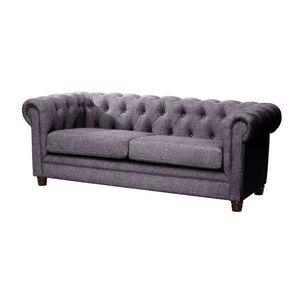 Sofa Florencia 3 Cuerpos Lino Gris Oscuro
