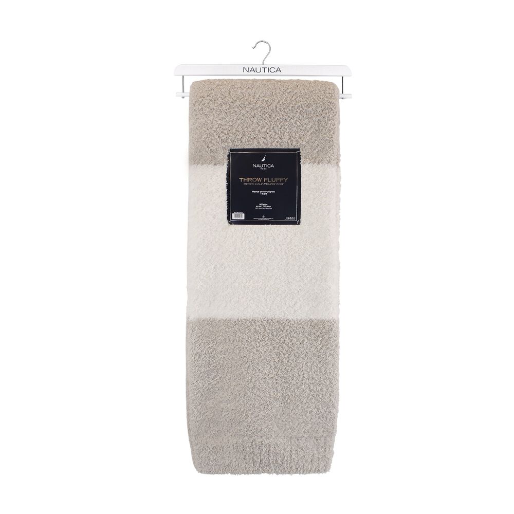 Manta De Franela Nautica 127x152 Fluffy Suavidad Superior Taupe image number 5.0
