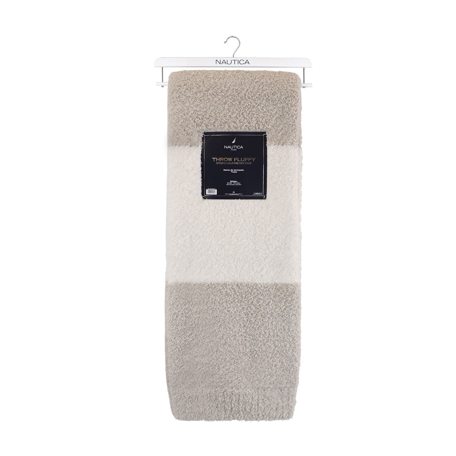 Manta De Franela Nautica 127x152 Fluffy Suavidad Superior Taupe image number 5.0