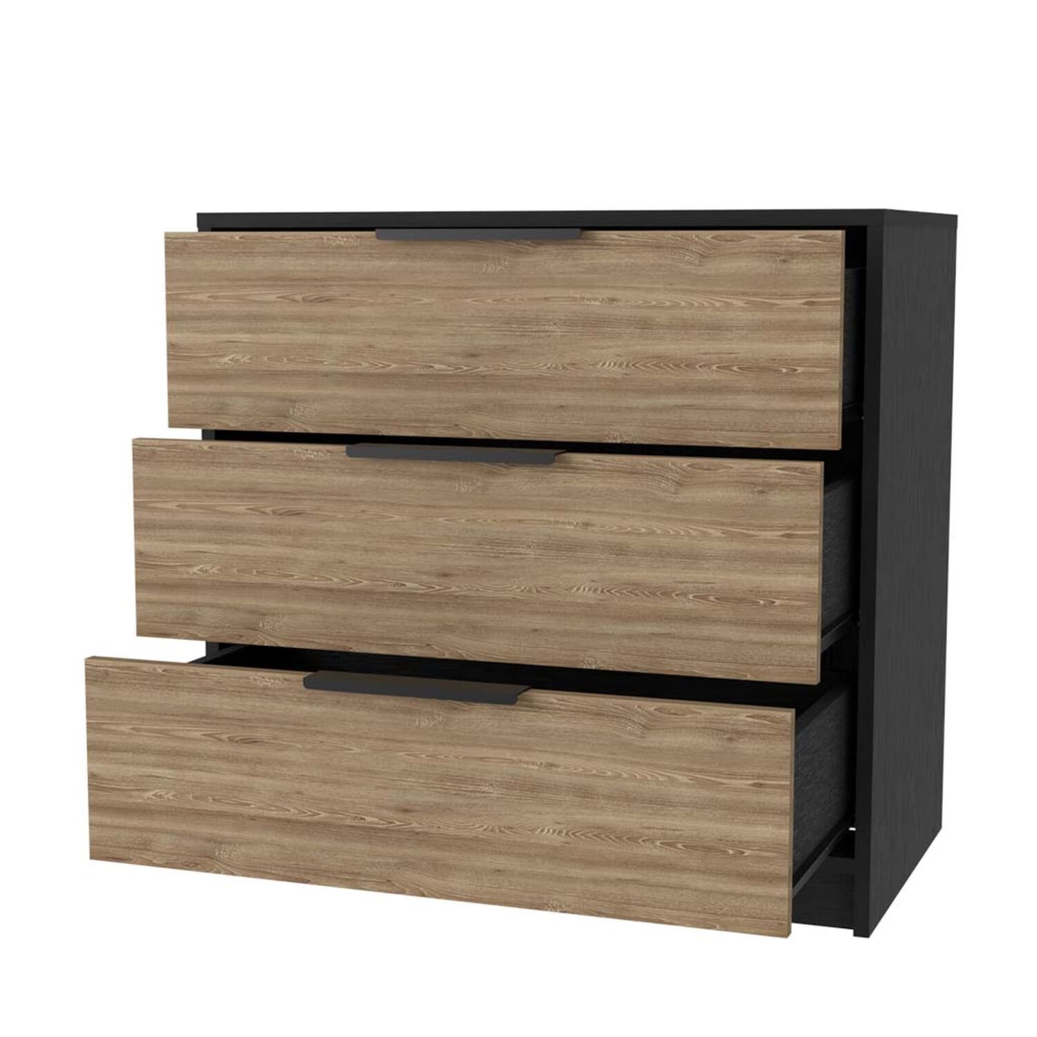 Comoda 3 Cajones Fm-001n - Negro / Cafe Claro image number 3.0