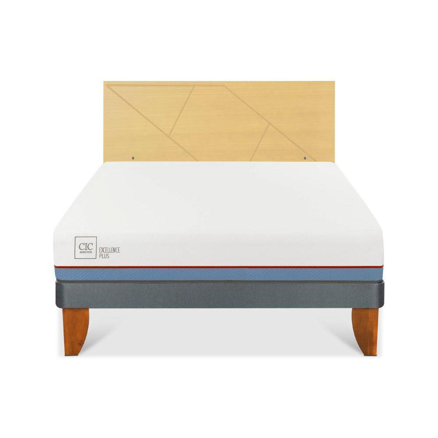 Cama Europea Cic Excellence Plus / 2 Plazas / Base Normal + Respaldo image number 0.0