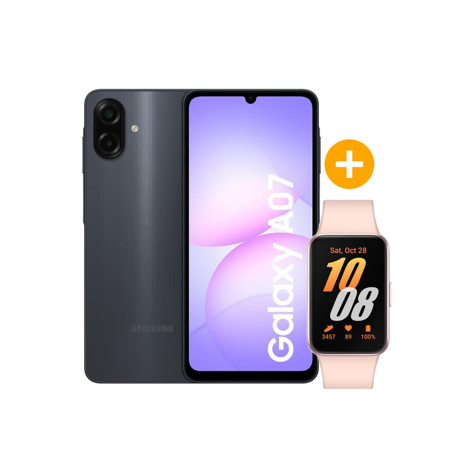 Samsung Galaxy A07 LTE / 128 GB / Negro + Galaxy Fit3 image number 0.0