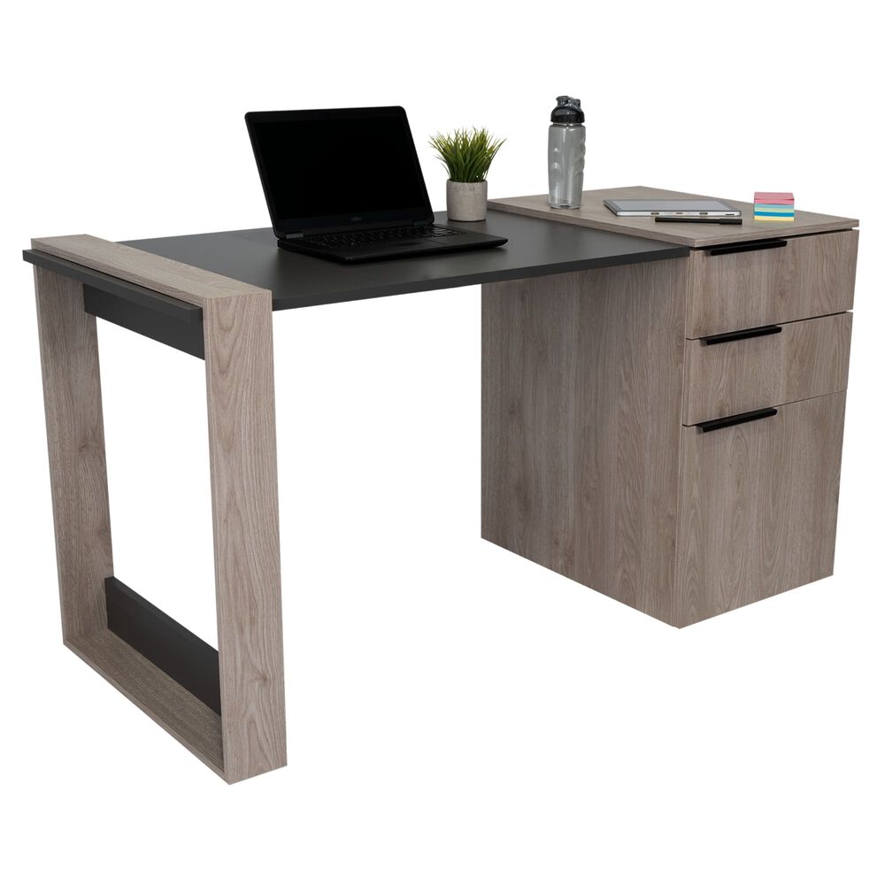 Escritorio 2 Cajones 1 Puerta Fm-014g Gris Y Plomo image number 2.0