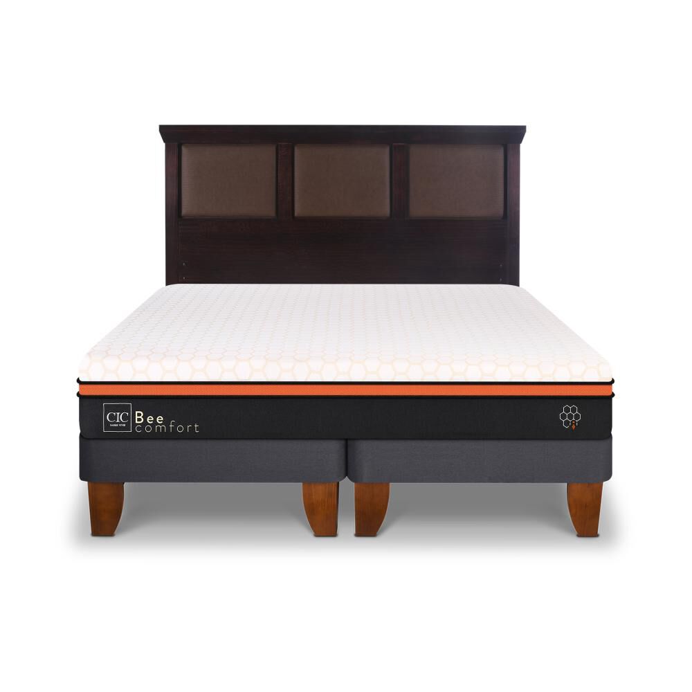 Cama Europea Cic Bee Comfort / 2 Plazas / Base Dividida + Respaldo image number 0.0