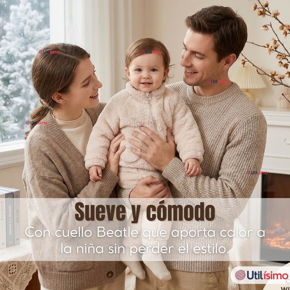 Conjunto 2 Piezas Buzo Poler&oacute;n Pantal&oacute;n Bebe Ni&ntilde;a Poli&eacute;ster Beige image number 6.0