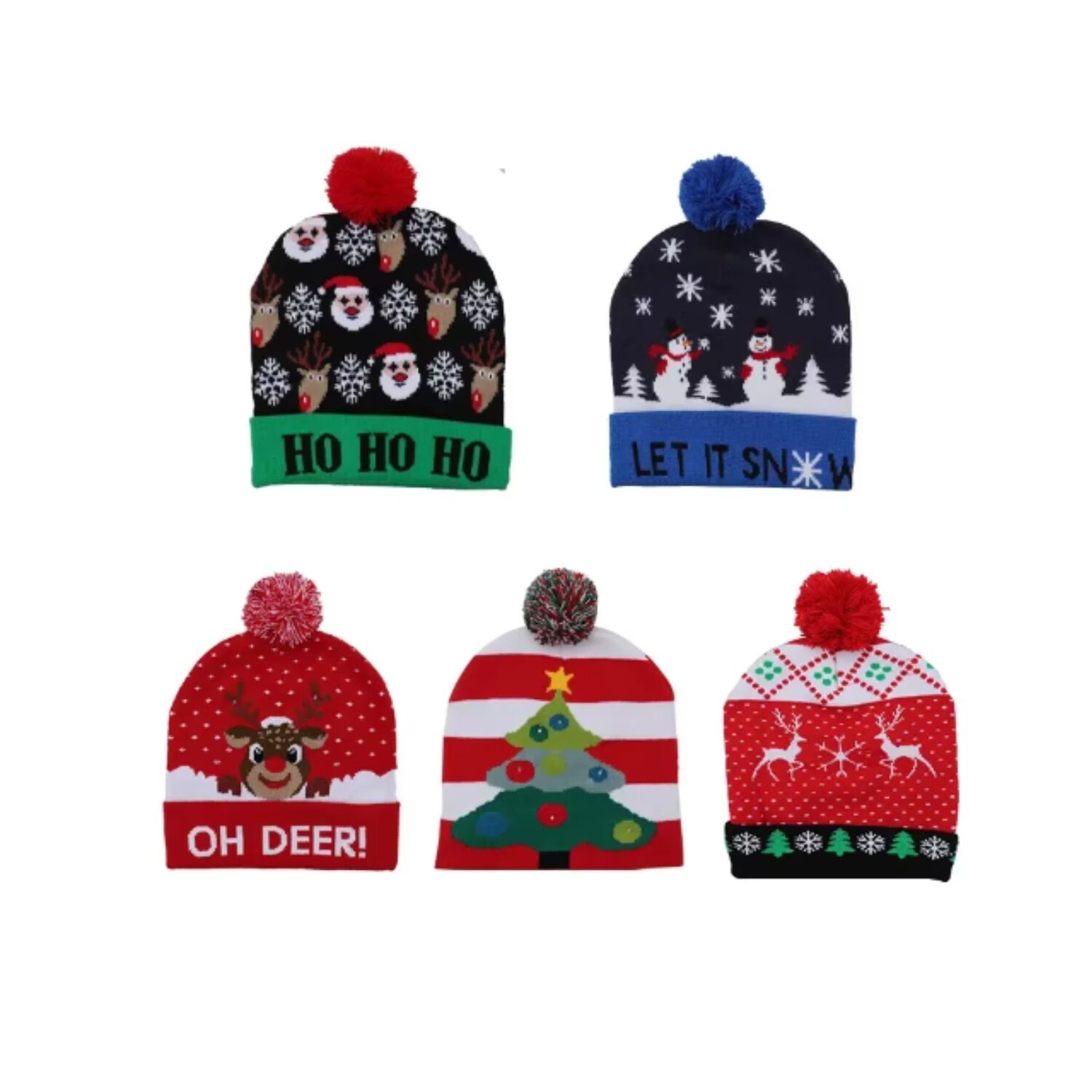 Pack De 3 Gorros De Navidad Con Luces Led Surtido Santa image number 2.0