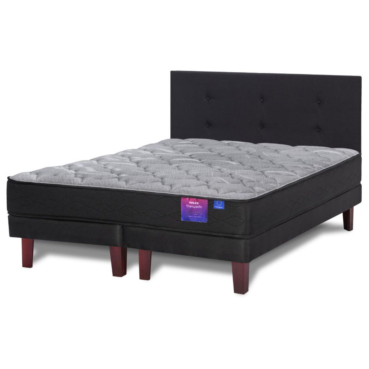 Cama Europea Flex Therapedic Plus / 2 Plazas / Base Dividida + Respaldo image number 0.0
