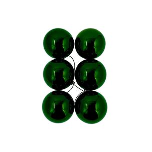6 Esferas Navideñas Bambalinas Adorno 6cm Verde Decoracion