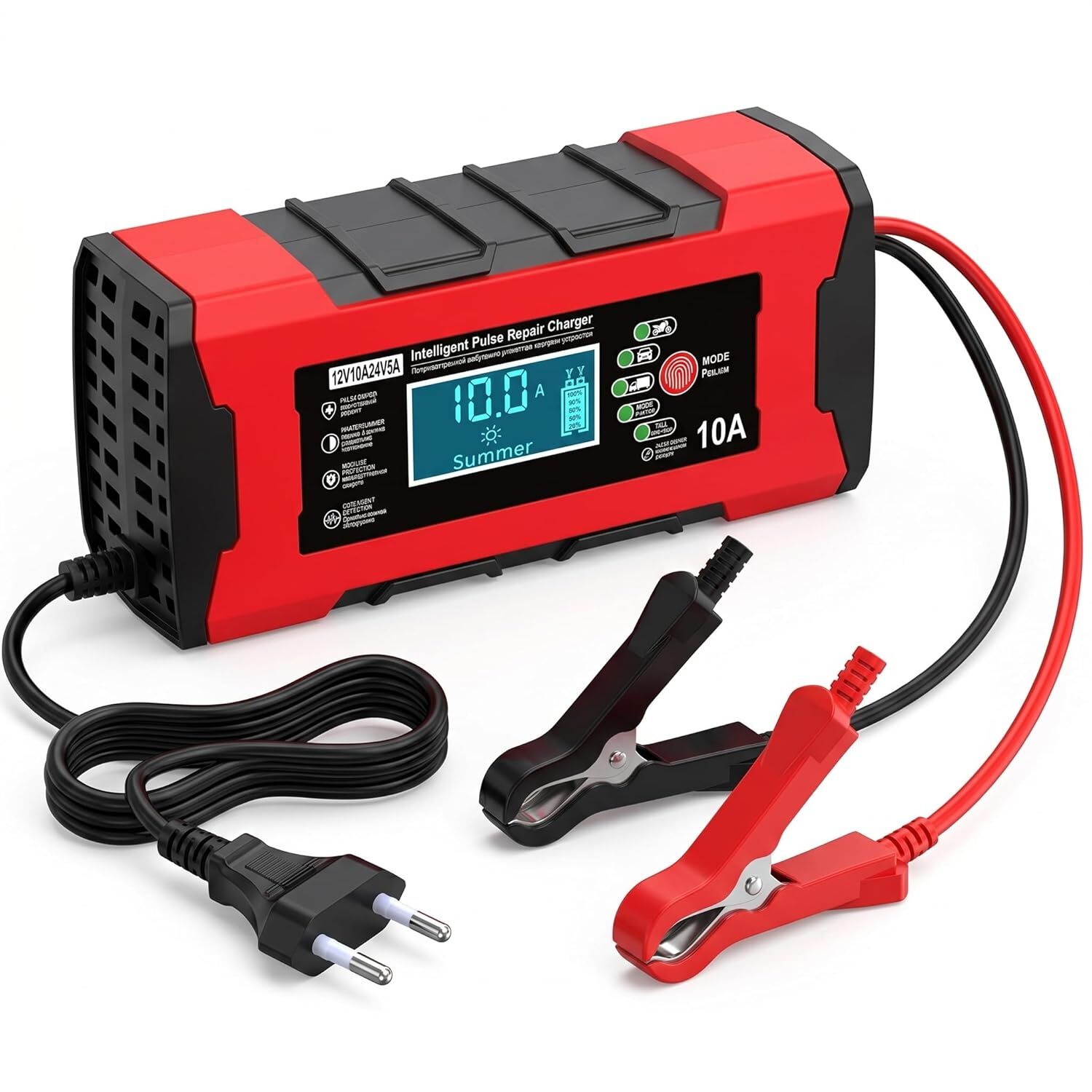 Cargador Bater&iacute;a 12v 10a Auto Moto Carga Rapida Inteligente image number 0.0