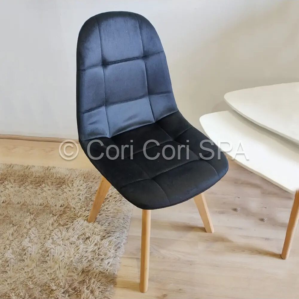 Juego De Comedor Madrid 140x80cms + 4 Sillas Capitonne Velvet Negro image number 2.0