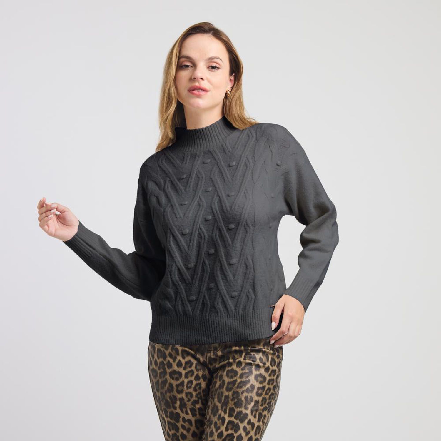 Sweater Manga Larga Cuello Alto Mujer Kimera image number 0.0