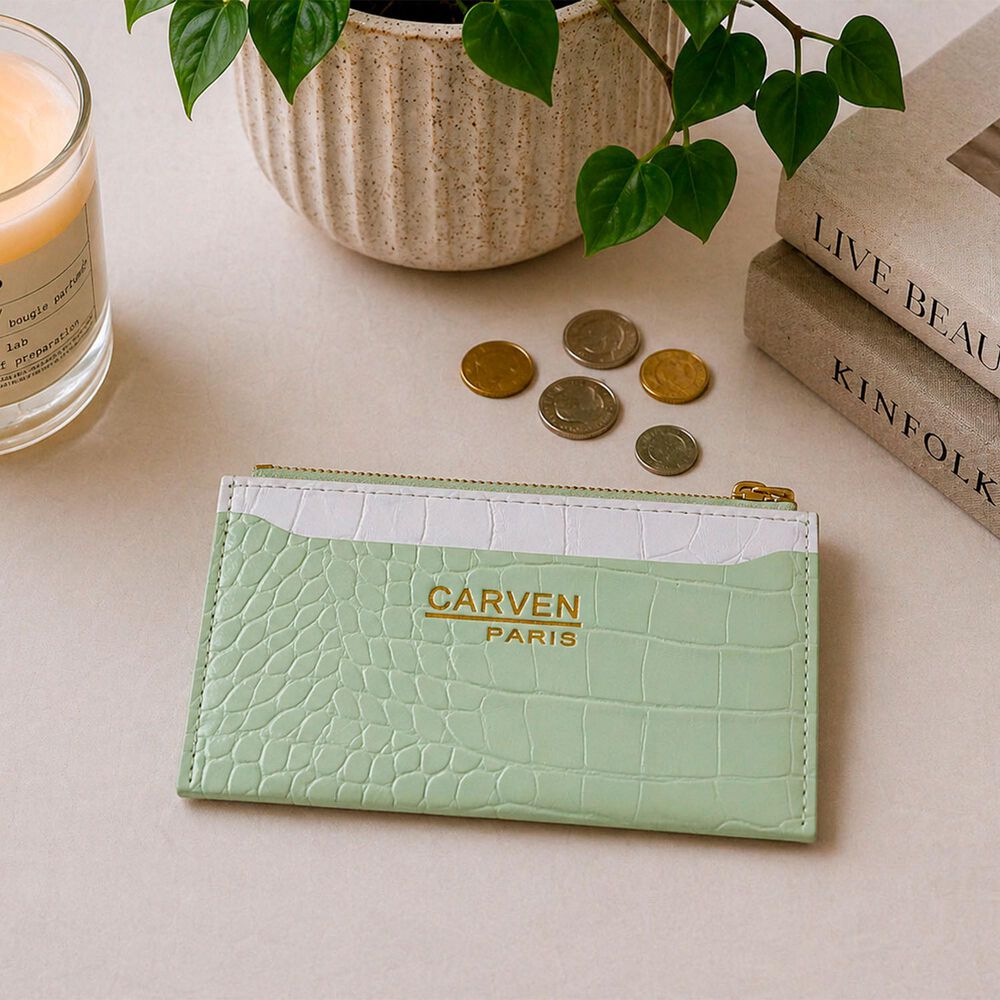 Billetera Tarjetero Mujer Con Monedero Zoe Verde Carven image number 0.0