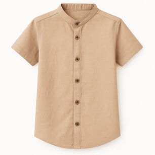 Camisa Ni&ntilde;o Lino Manga Corta Fresca Y Elegante