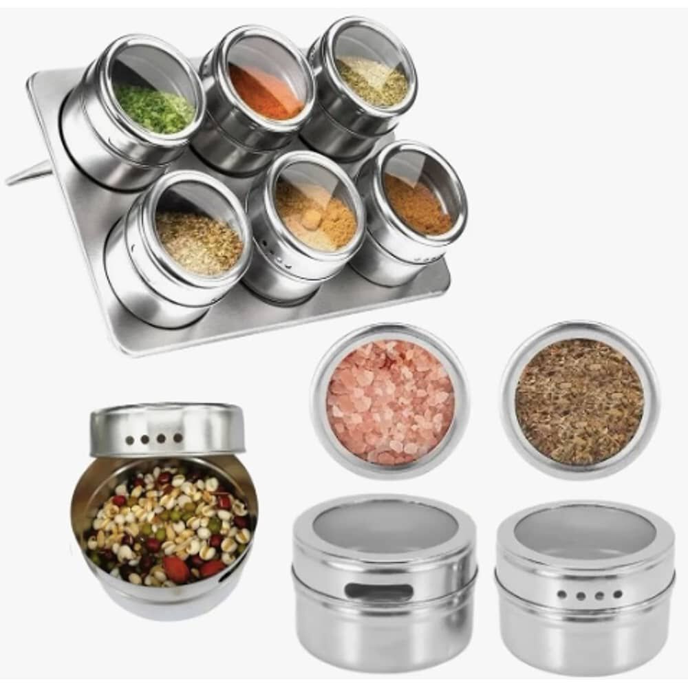 Set Especieros Frasco Condimenteros Imantados Con Soporte X6 image number 0.0