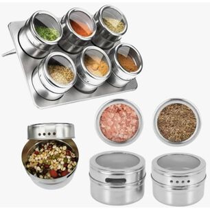 Set Especieros Frasco Condimenteros Imantados Con Soporte X6