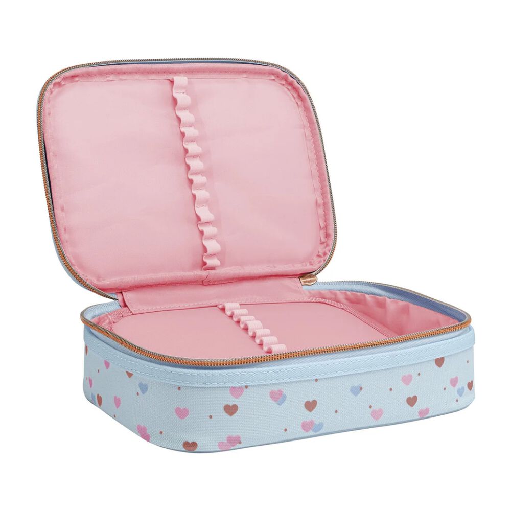 Tilibra Estuche Box Para 100 Lápices Con Divisor Y Elástico Organizador Joyful Y Sweet Azul image number 2.0