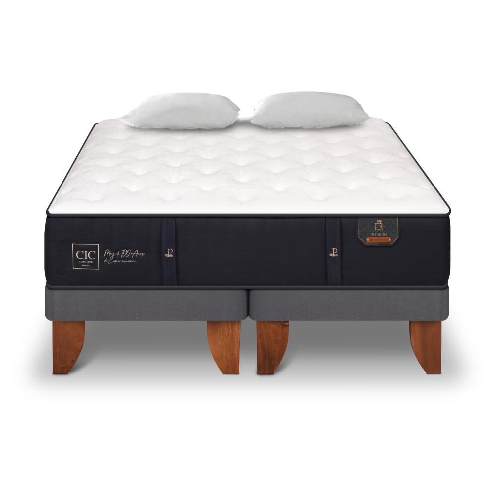 Cama Europea Cic Premium / 2 Plazas / Base Dividida + Almohadas image number 0.0
