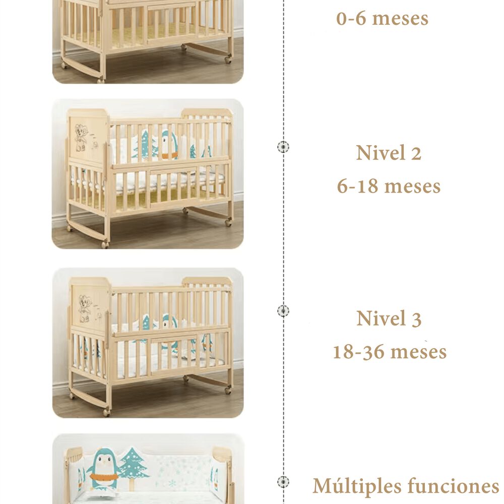 Cuna Colecho Madera Pack&play Lubabycas Con Mudador image number 4.0