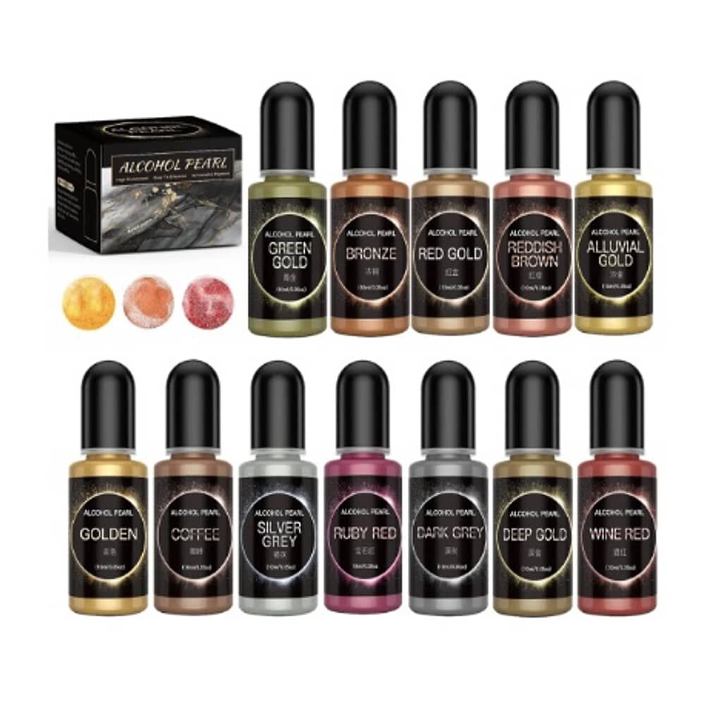 Juego De Tintas De Alcohol Metalizado De 12 Colores image number 0.0