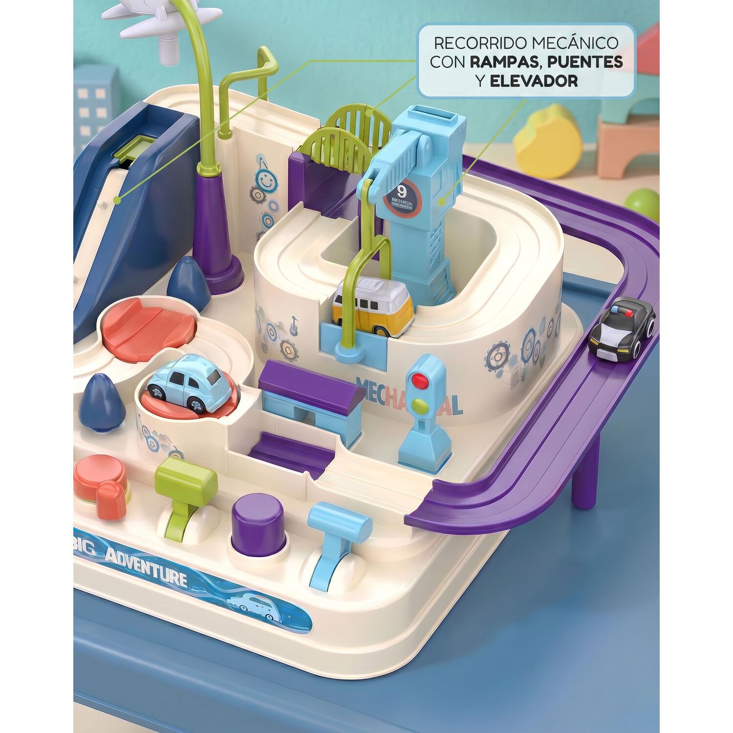 Juguete Didactico Ciudad Magica De Autos Ni&ntilde;os Montessori image number 1.0