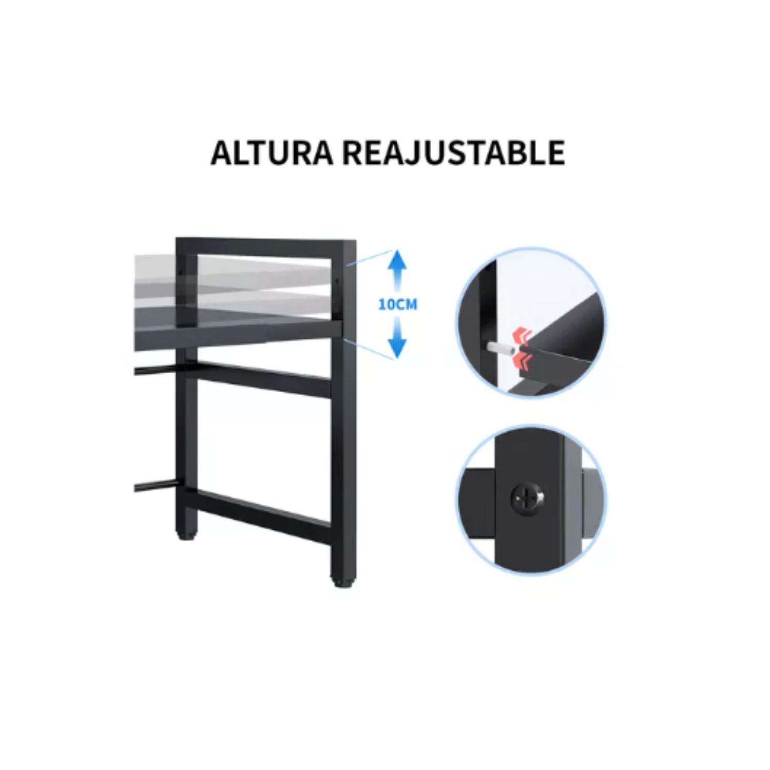Estante Repisa Rack Extensible Microondas Cocina Ganchos image number 2.0