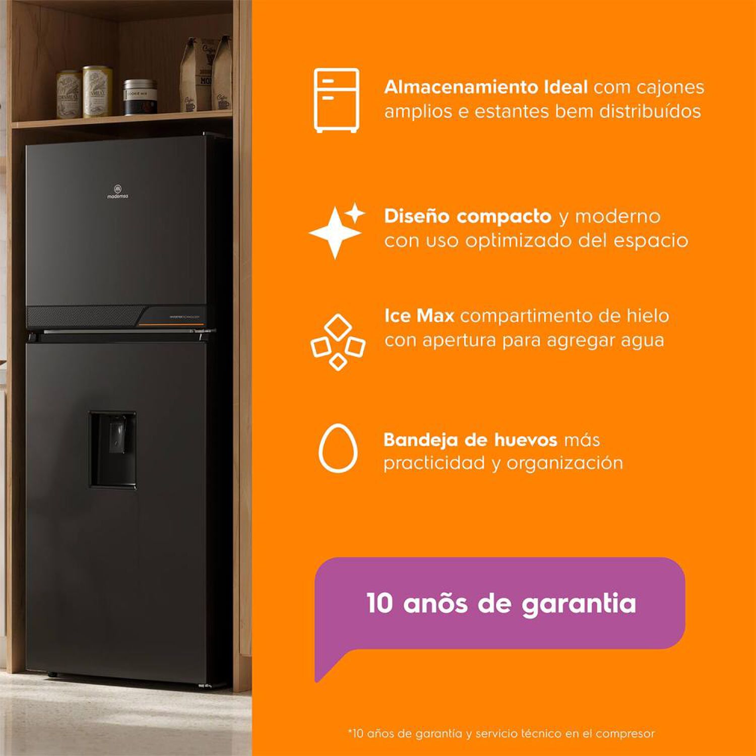 Refrigerador Top Freezer Mademsa Altus 1300inw / No Frost / 291 Litros / C image number 7.0