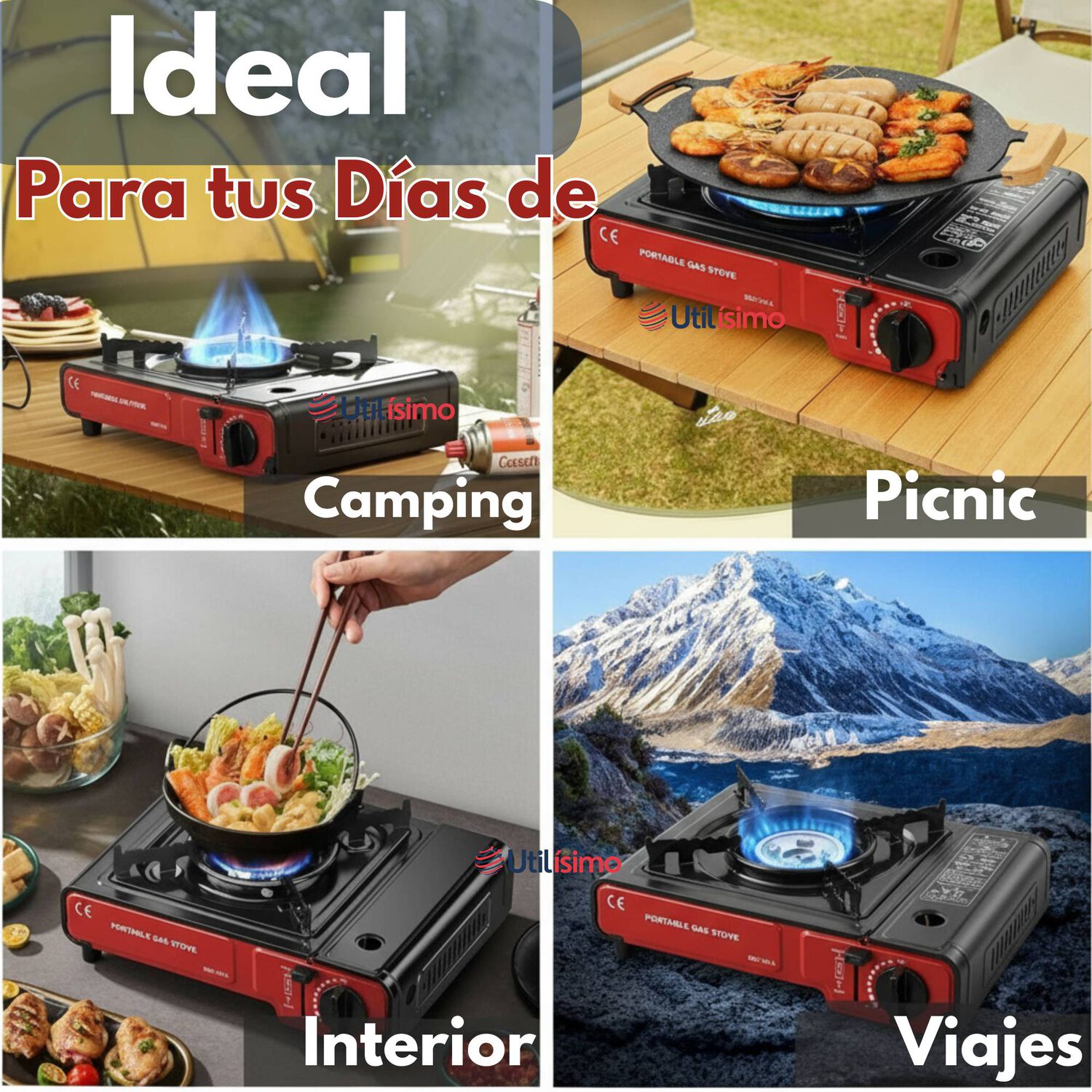 Cocina Port&aacute;til Cocinilla Camping + Kit De Instalaci&oacute;n Y Lata De Gas image number 8.0