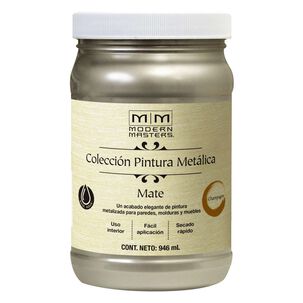 Pintura Base Agua Metálica Mate 946ml Champagne - Modern Masters
