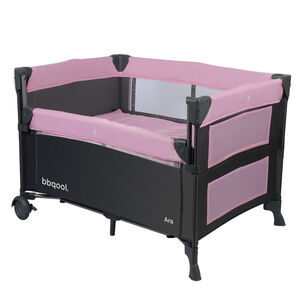Cuna Playard Colecho Ara Rosado + Colch&oacute;n De Viaje Plegable