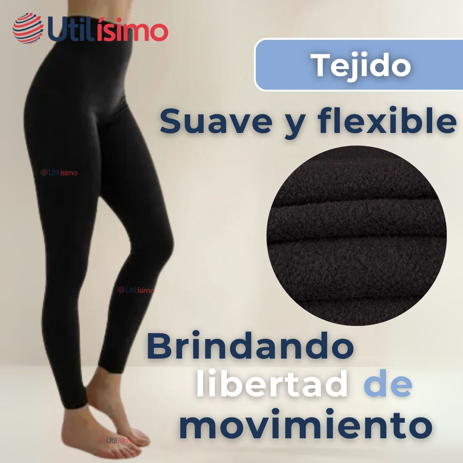 Calza Leggings Con Brillo Polar Tiro Alto Mujer image number 4.0