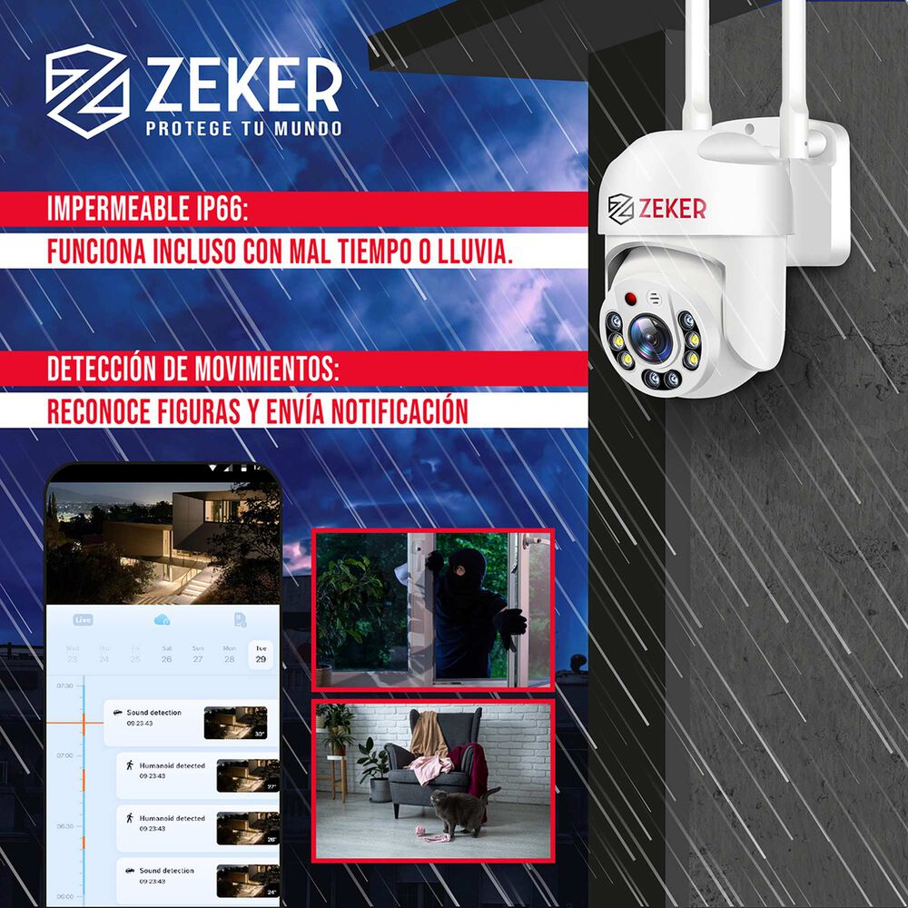 C&aacute;mara De Seguridad Wifi Exterior Impermeable Zeker 2mp 5g image number 5.0